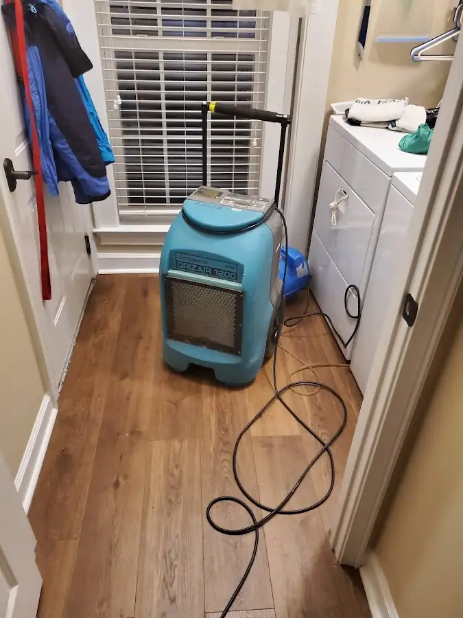 Commercial dehumidifier deployed for Flood Damage Cleanup in East Allen