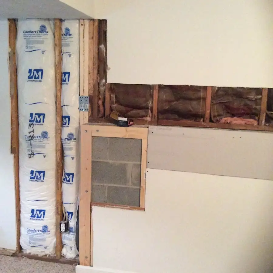 Wall insulation replacement during Structural Drying in East Allen